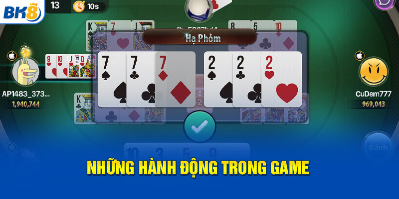 Những hành động trong game